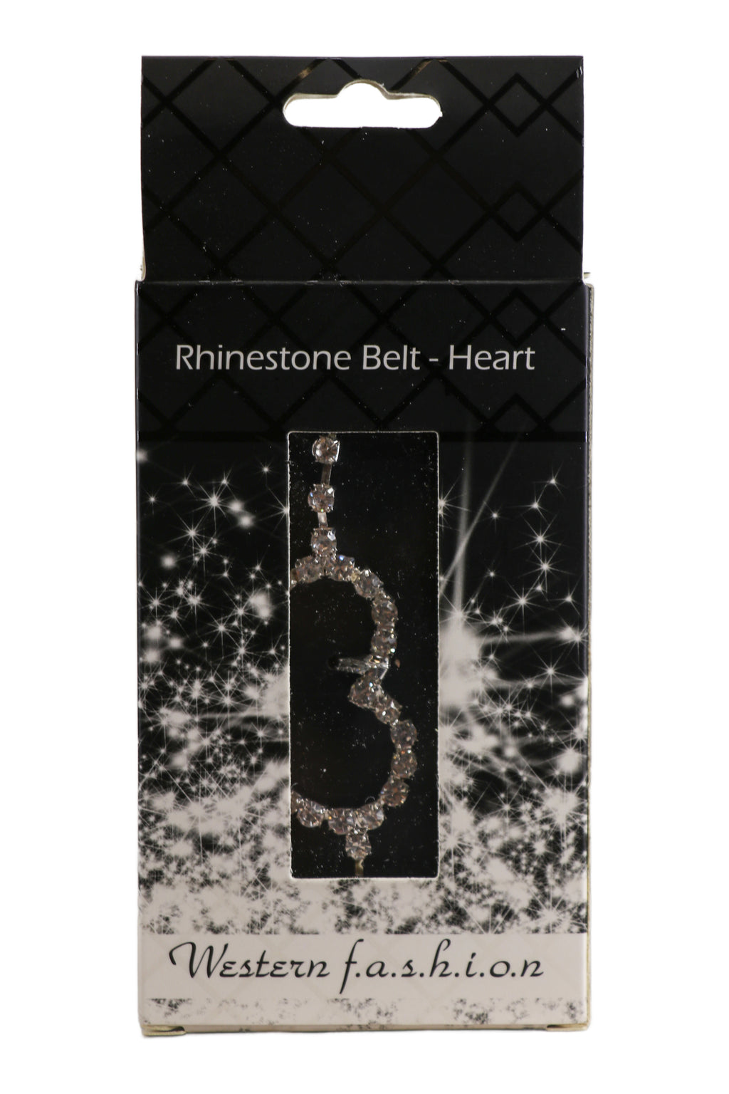 Heart Rhinestone Belly Chain, Silver, One Size