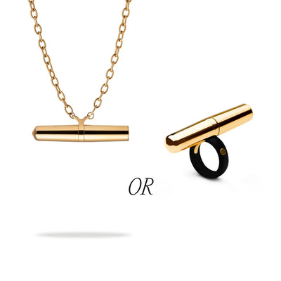 Crave Tease Collection Convertible Necklace / Ring Vibrator in Gold