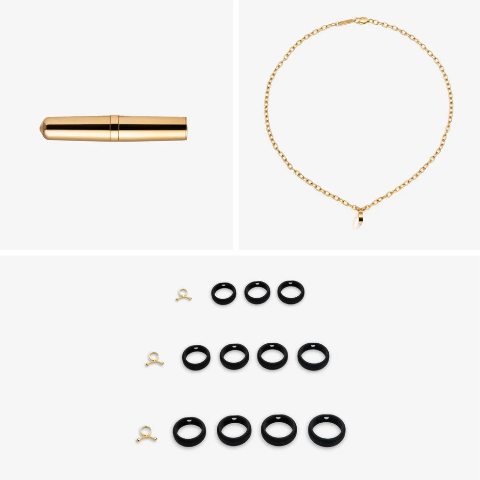 Crave Tease Collection Convertible Necklace / Ring Vibrator in Gold