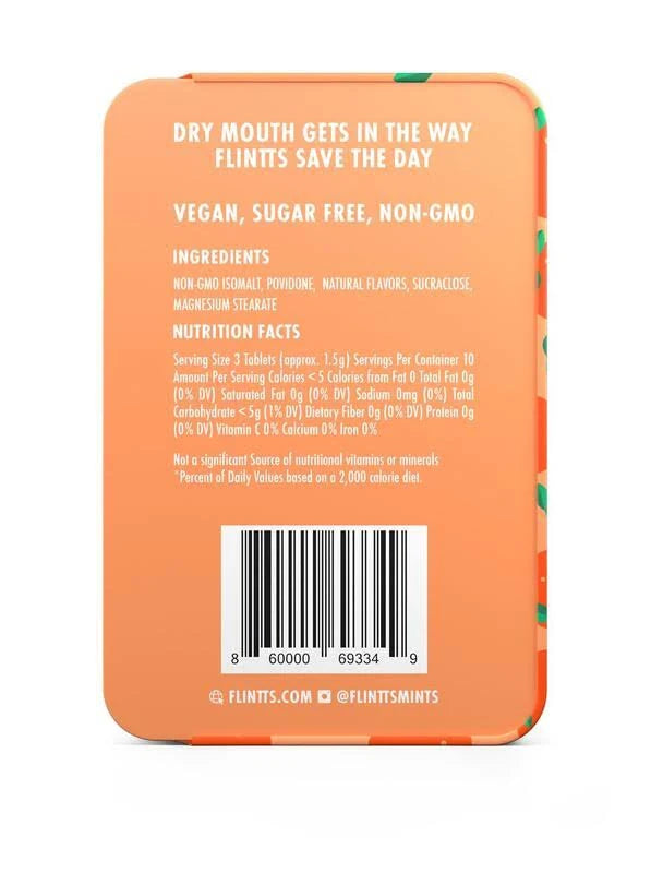 Flintts Mouth Watering Mints in Sour Tangerine - F Strength 175