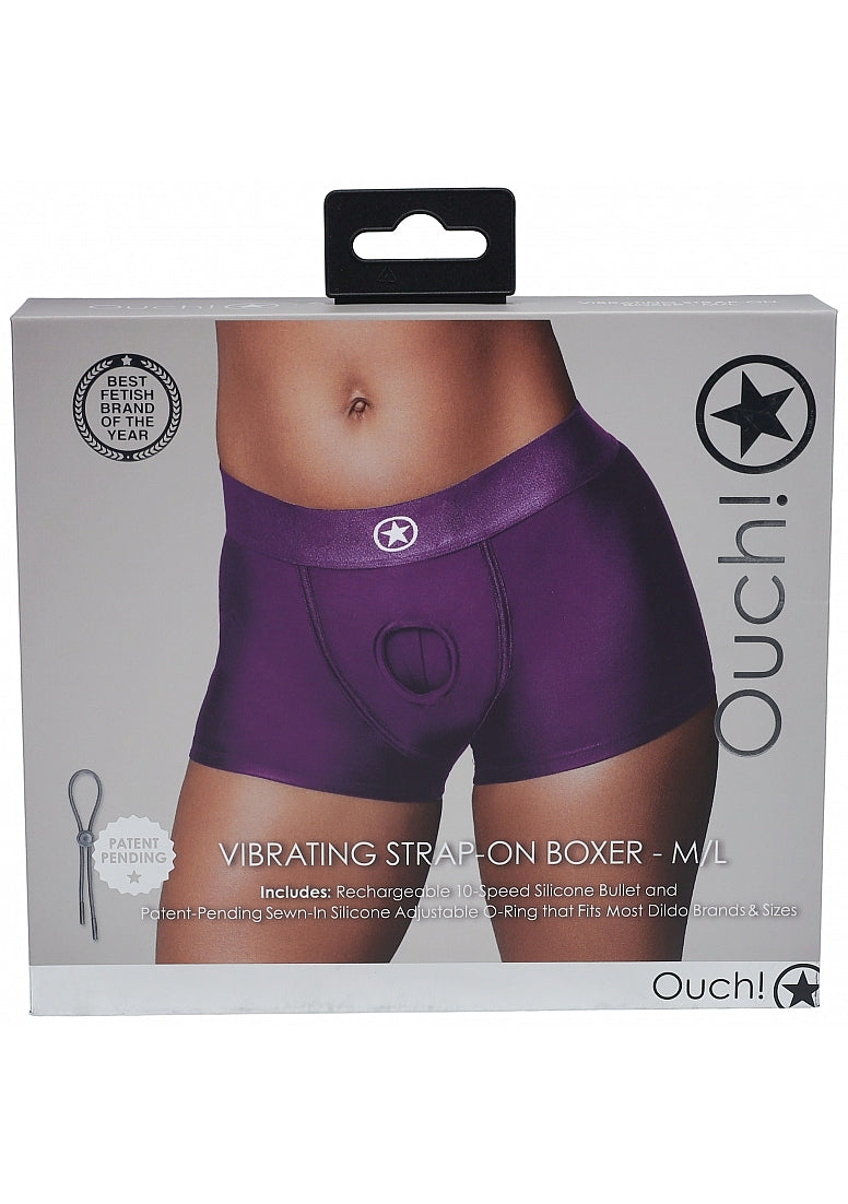 Ouch! Vibrating Strap-On Boxers in Purple