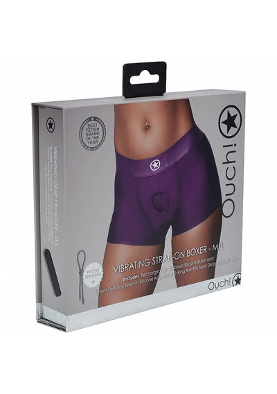 Ouch! Vibrating Strap-On Boxers in Purple
