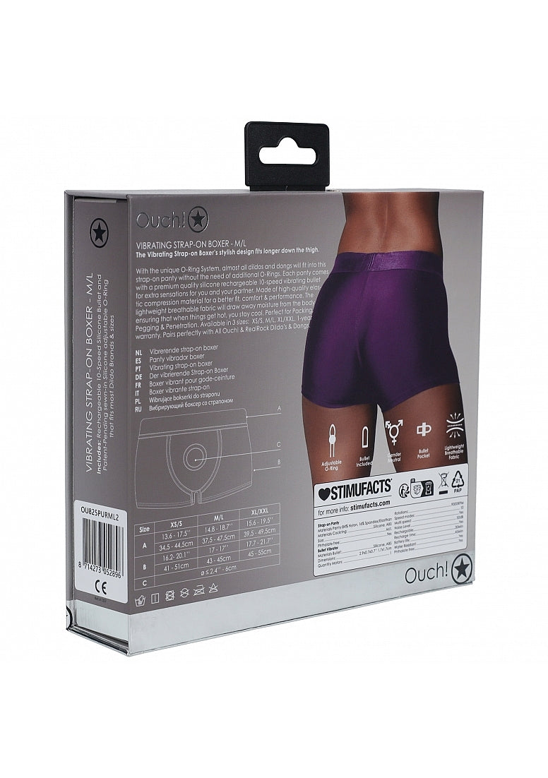 Ouch! Vibrating Strap-On Boxers in Purple