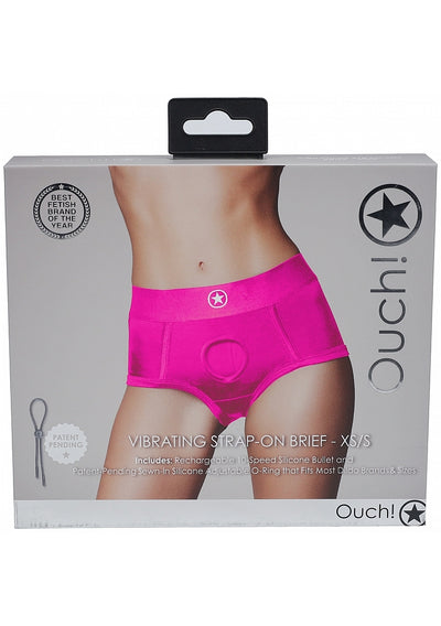 Ouch! Vibrating Strap-On Briefs in Pink