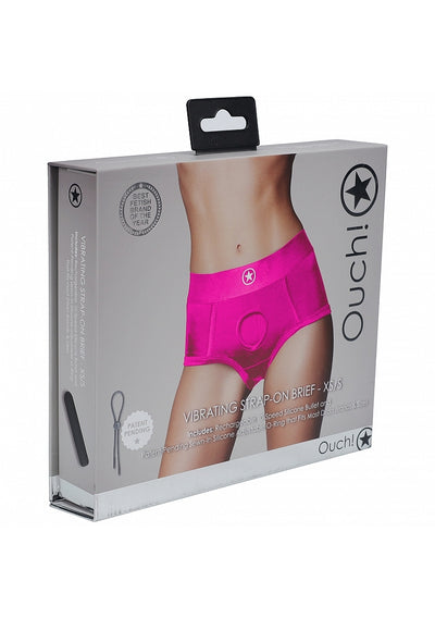 Ouch! Vibrating Strap-On Briefs in Pink