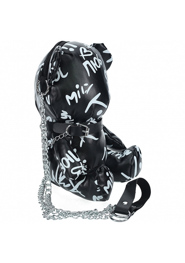Graffiti Bear Crossbody Bag, Black