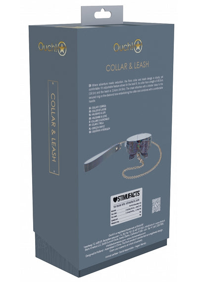 Ouch! Paris Iridescent Black Bow Collar and Leash