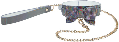 Ouch! Paris Iridescent Black Bow Collar and Leash