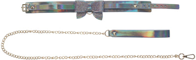 Ouch! Paris Iridescent Black Bow Collar and Leash