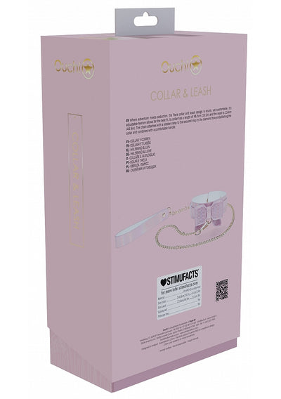Ouch! Paris Iridescent Pink Bow Collar and Leash
