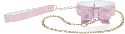 Ouch! Paris Iridescent Pink Bow Collar and Leash