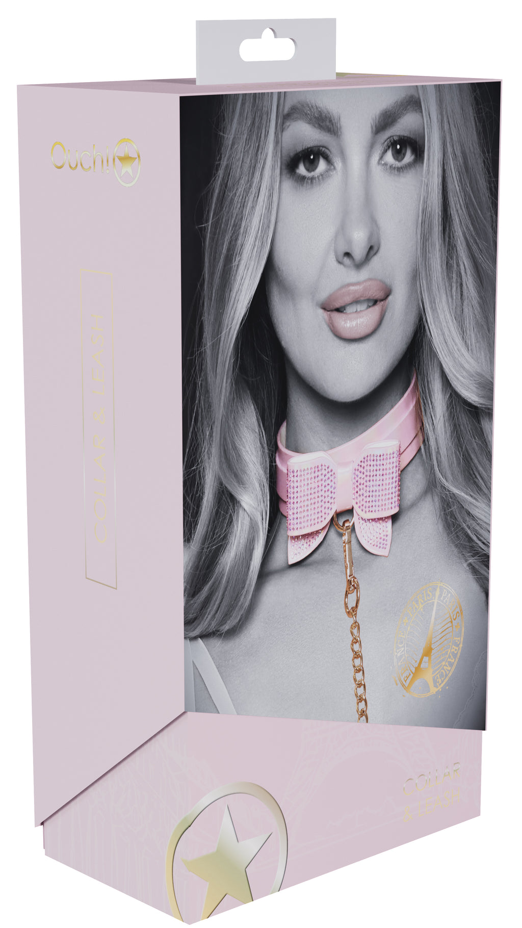 Ouch! Paris Iridescent Pink Bow Collar and Leash
