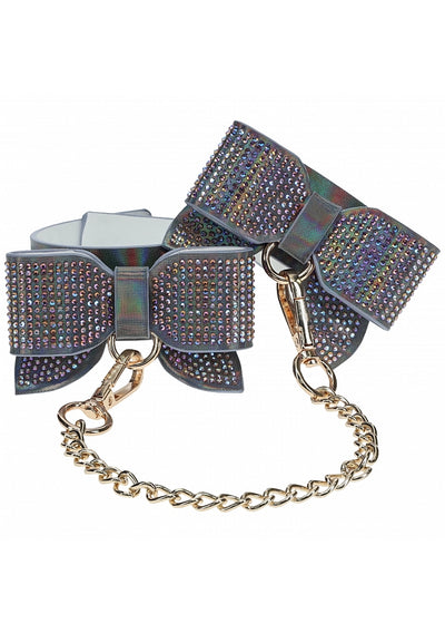Ouch! Paris Iridescent Black Bow Handcuffs