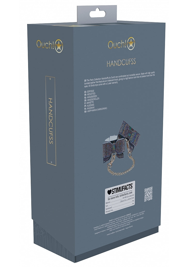 Ouch! Paris Iridescent Black Bow Handcuffs