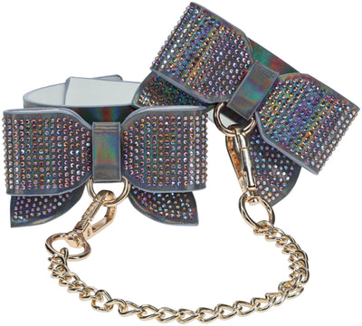 Ouch! Paris Iridescent Black Bow Handcuffs