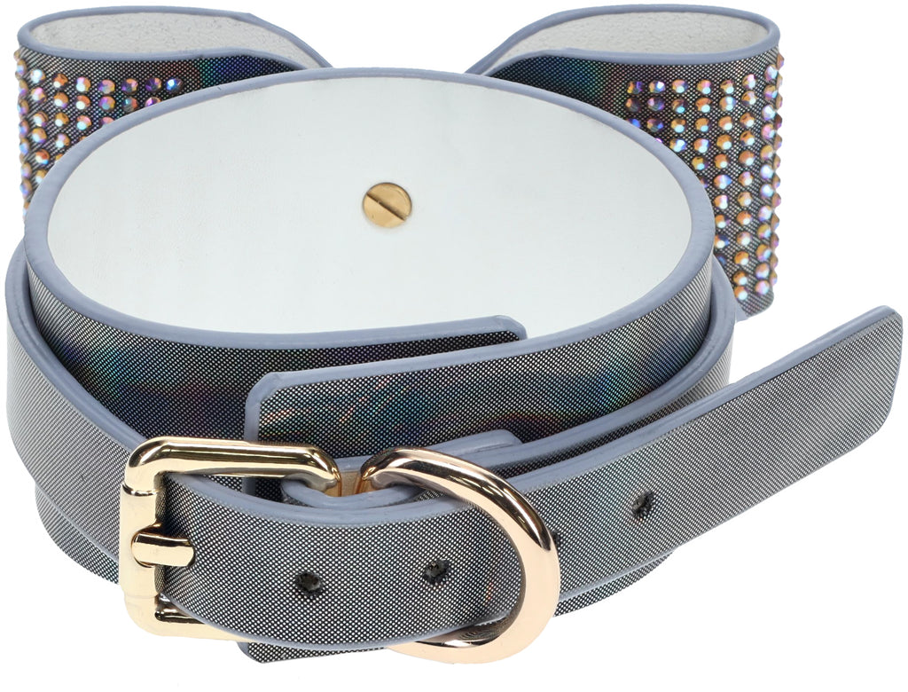Ouch! Paris Iridescent Black Bow Handcuffs