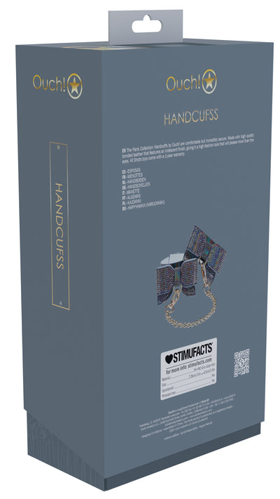 Ouch! Paris Iridescent Black Bow Handcuffs