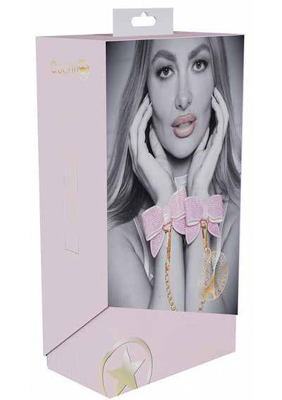 Ouch! Paris Iridescent Pink Bow Handcuffs