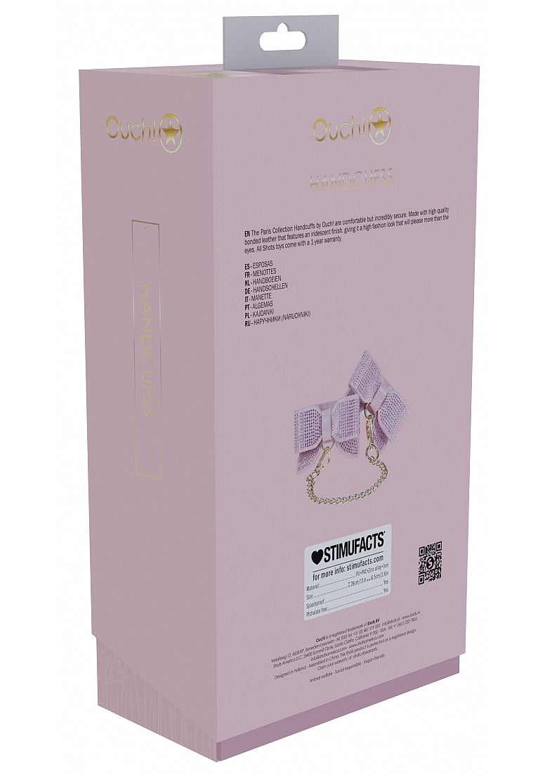 Ouch! Paris Iridescent Pink Bow Handcuffs