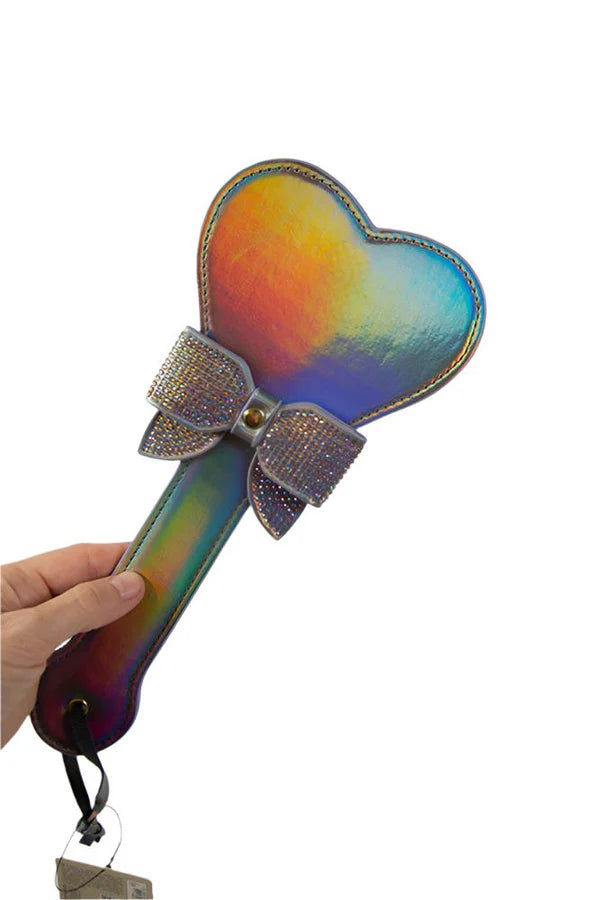 Ouch! Paris Iridescent Black Heart Paddle