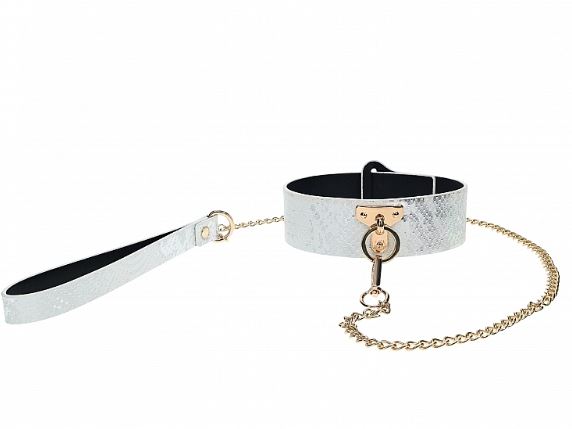 Luxury Traveler Bondage Collection in White Faux Snakeskin with Bag
