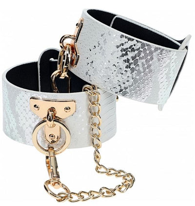 Luxury Traveler Bondage Collection in White Faux Snakeskin with Bag