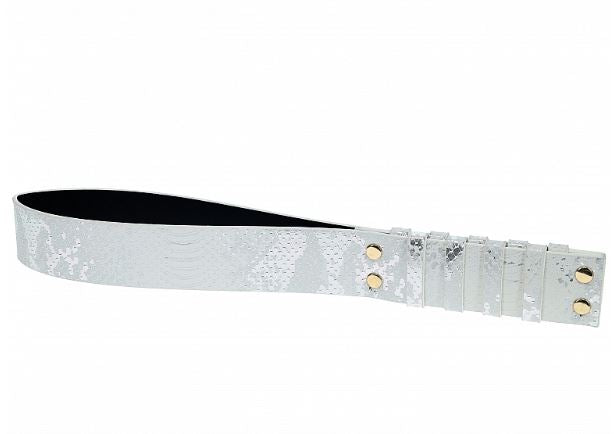 Luxury Traveler Bondage Collection in White Faux Snakeskin with Bag