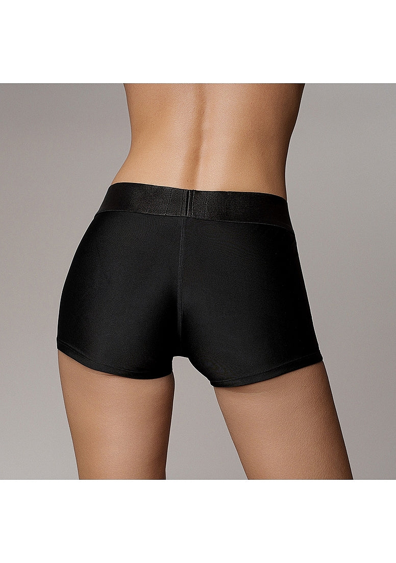 Ouch! Vibrating Strap-On Boxers in Black