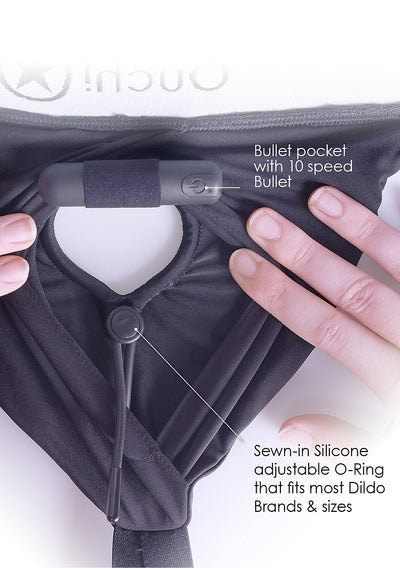 Ouch! Vibrating Strap-On Boxers in Black