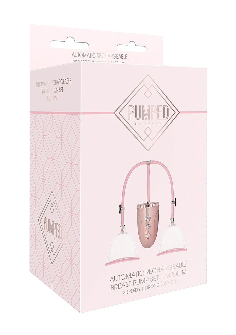 Rechargeable Breast Pump Set for Breast Enhancement in Pink