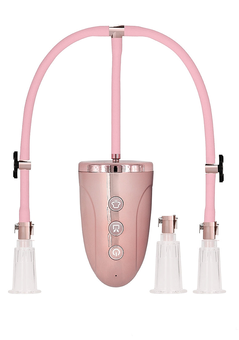 Rechargeable Clitoral & Nipple Pump Set in Pink