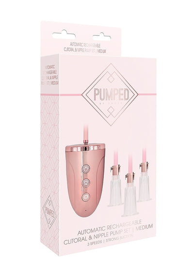 Rechargeable Clitoral & Nipple Pump Set in Pink