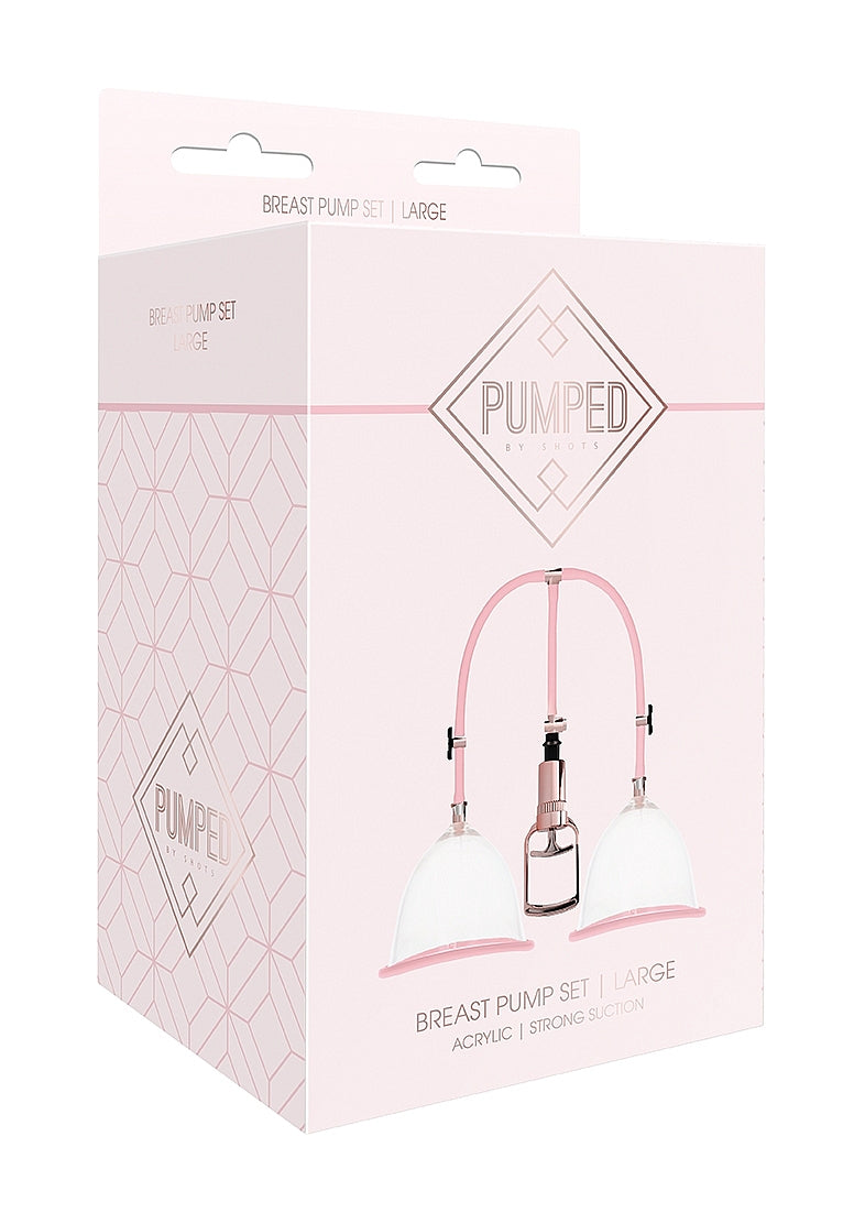 Pumped Breast Pump Set for Breast Enhancement in Pink