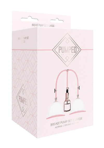 Pumped Breast Pump Set for Breast Enhancement in Pink