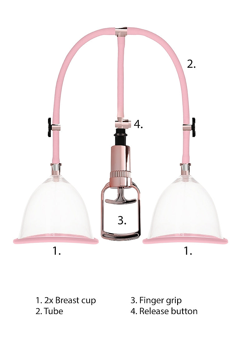 Pumped Breast Pump Set for Breast Enhancement in Pink