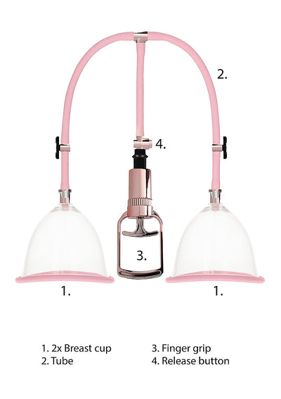 Pumped Breast Pump Set for Breast Enhancement in Pink