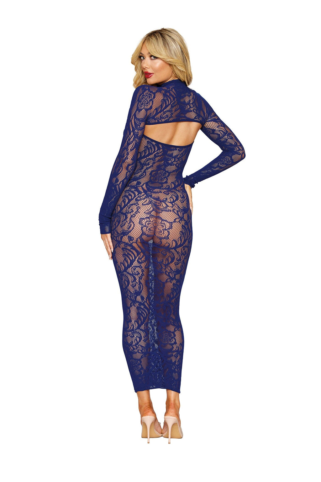 Eclipse Bodystocking Gown & Shrug Set in Navy, One Size