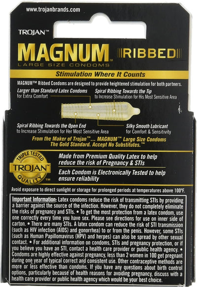 Trojan Magnum Lubricated Condoms - 3 pk