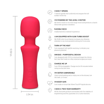 Nu Sensuelle XLR8 Adore Wand, Hot Pink