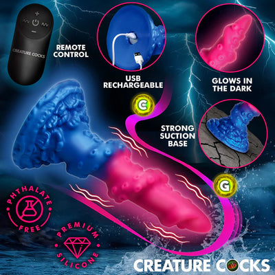 Lord Kraken Vibrating Glow-in-the-Dark Silicone Dildo by Creature Cocks