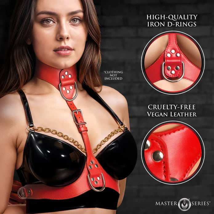Vixen Female Chest Harness in Red