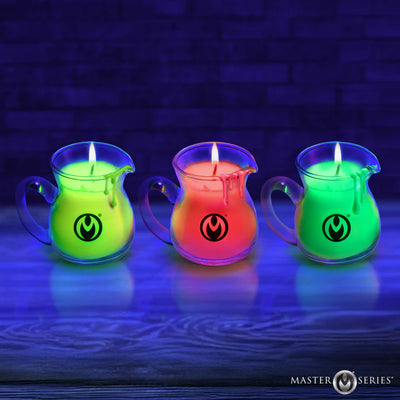 Blacklight Reactive Wax Play Pitchers Drip Candles- Set of 3