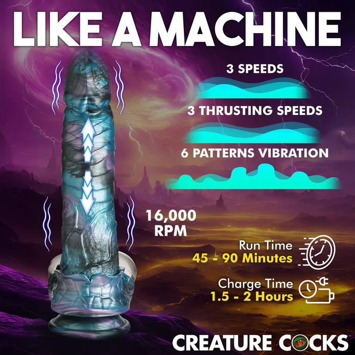 Astro-Thrust Thrusting & Vibrating Silicone Dildo by Creature Cocks