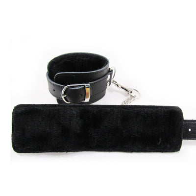 Fetish Pleasure Play Leather Cuffs - Black