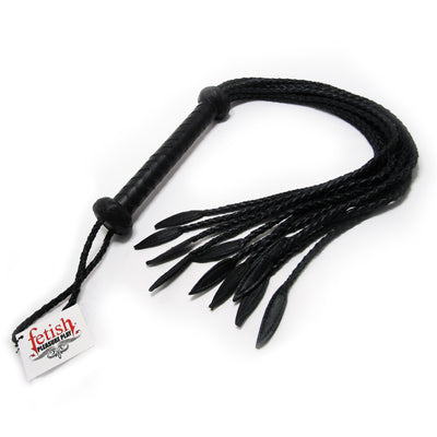 Fetish Pleasure Play Large Black/Red Flogger