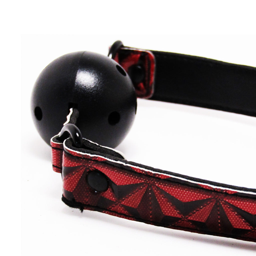 Fetish Pleasure Play Passionate Red/Black Ball Gag