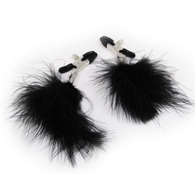 Nipple Wear Black Feathered Nipple Clamps