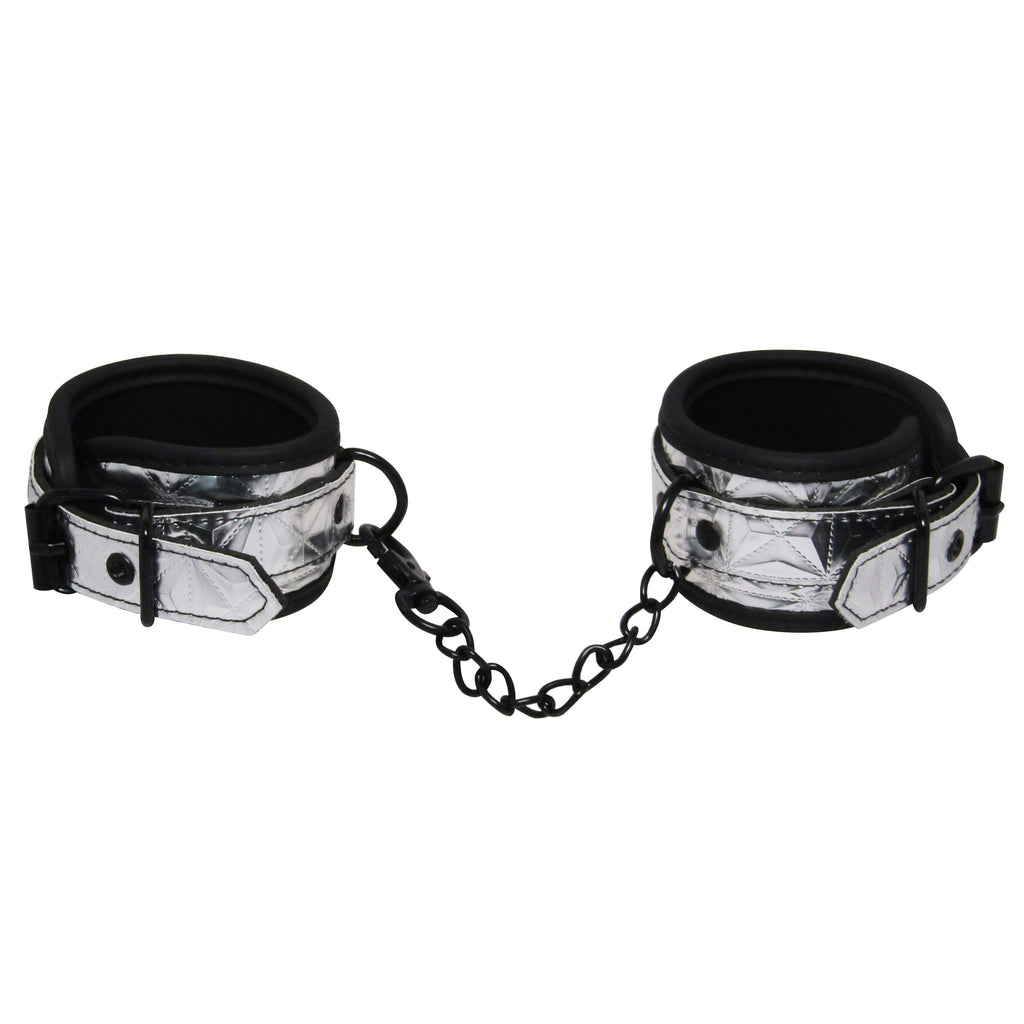 Fetish Pleasure Play Passionate Silver Wrist Cuffs