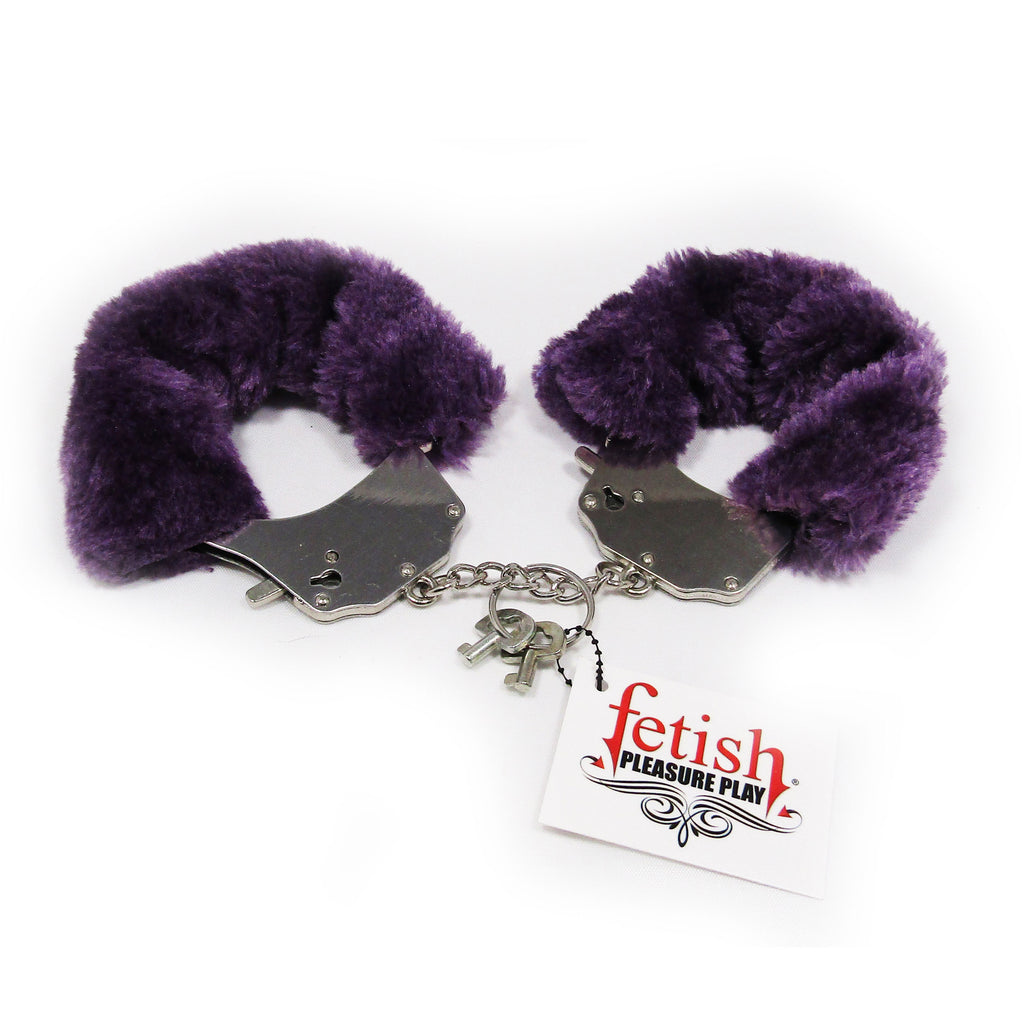 Fetish Pleasure Play Purple Furry Handcuffs