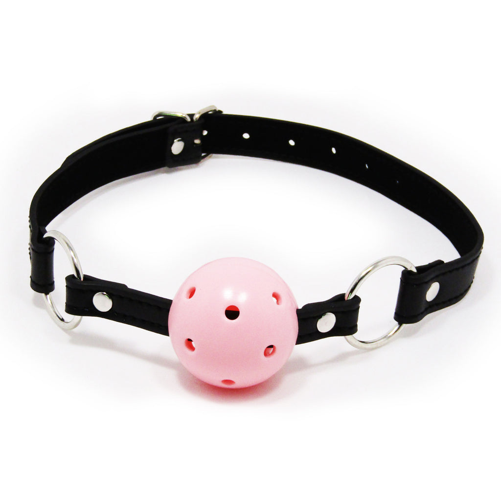 Fetish Pleasure Play Pink Wiffle Ball Gag